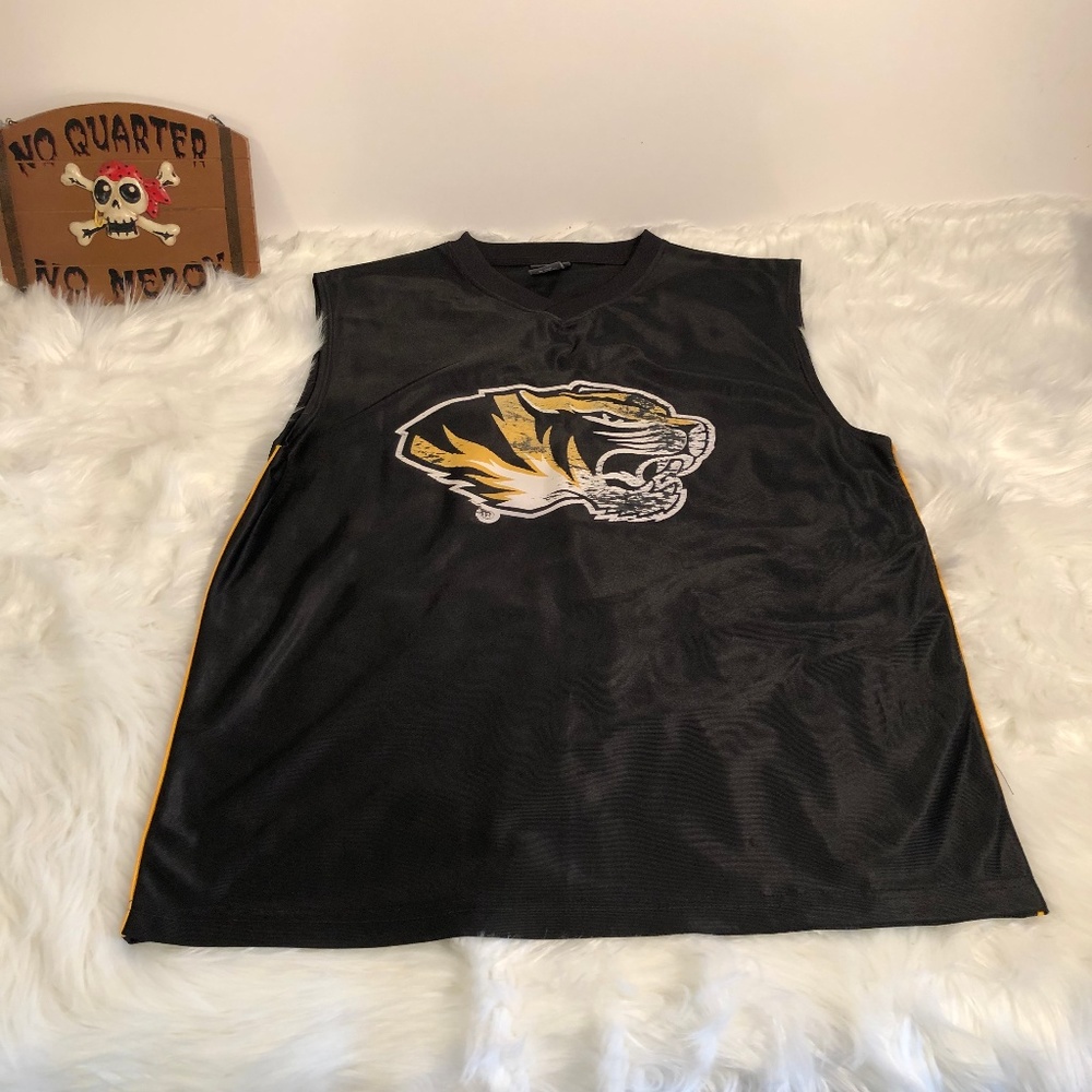 Pro Edge Jersey Missouri Mizzou Tigers Black Mesh Nylon Sleeveless SZ XL